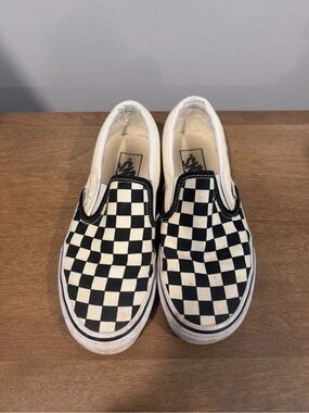 Black & White Checker Slip-On Sneakers